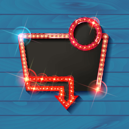 Retro light frame. Big sale. Sale and discount, business banner. Vector illustrationのイラスト素材