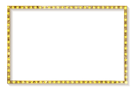 gold frame cinema on a white background. Vector illustrationのイラスト素材