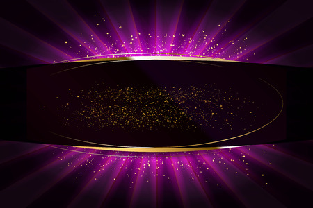 golden glitter on a flat surface lit by a bright spotlight. Vector illustration. Pink versionのイラスト素材
