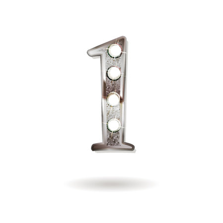 1st silver anniversary icon, 1 years birthday celebration. Isolated on white background.のイラスト素材