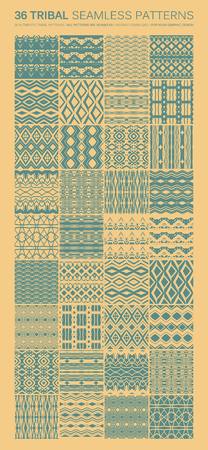 Set of simple seamless vector ornament. Tribal patterns. Vector illustrationのイラスト素材