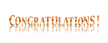 Congratulations. Calligraphy lettering. Handwritten phrase with gold text. Vector illustrationのイラスト素材