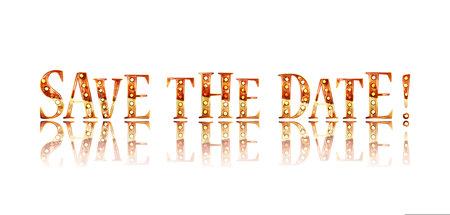 Save the date. In gold lettering. Vector illustrationのイラスト素材