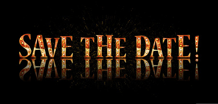 Save the date. In gold lettering. Vector illustrationのイラスト素材