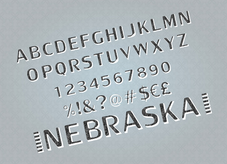 Vector of retro bold font and alphabetのイラスト素材