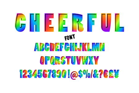 Vector of modern abstract color font and alphabet. Vector illustrationのイラスト素材