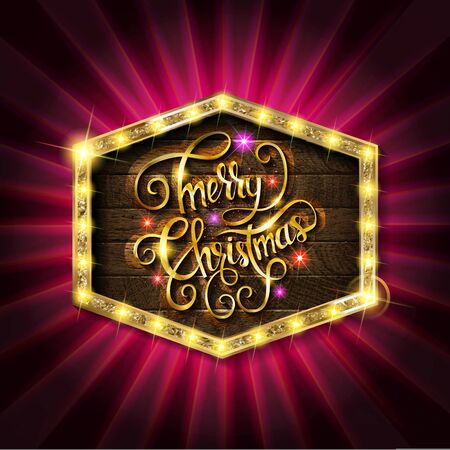 Christmas and new year 2020 wishes on card. Christmas related ornaments objects on color background.のイラスト素材