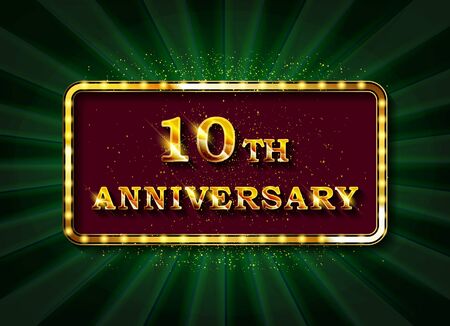 Anniversary 10 years number golden iconのイラスト素材