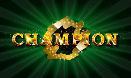 The inscription champion in a glowing retro frame.のイラスト素材