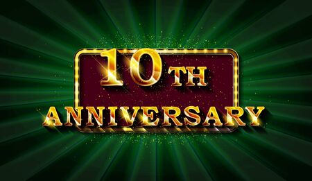 Anniversary 10 years number goldenのイラスト素材