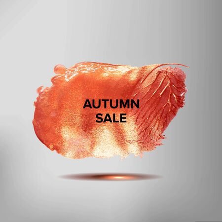 Autumn sale. The background is acrylic paint. Vector illustration. Discounts and sale bannerのイラスト素材