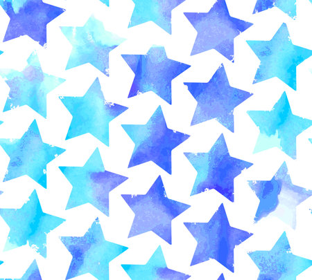 Seamless watercolor stars pattern. vector illustrationのイラスト素材