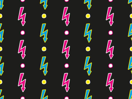 Seamless pattern with zippers. Drawing by hand, children's drawing. Stylish abstract background. Bright, colorful drawing. vector illustrationのイラスト素材