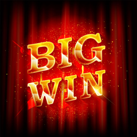 Big Win banner for online casino, poker, roulette, slot machines, card games. vector illustrator.のイラスト素材