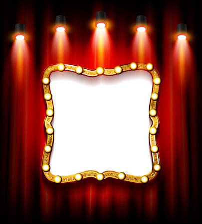 Shining retro light banner. Vector illustrationのイラスト素材