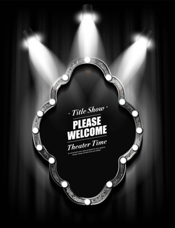 retro billboard. In the spotlight with space for your text. vector illustrationのイラスト素材