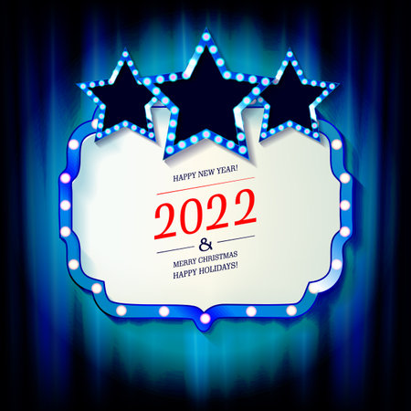 New Year marquee 2022. Vector illustrationのイラスト素材