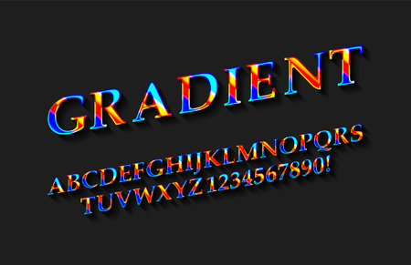 Color english alphabet one line colorful letters set. Font style, vector design template elements for your application or company.のイラスト素材