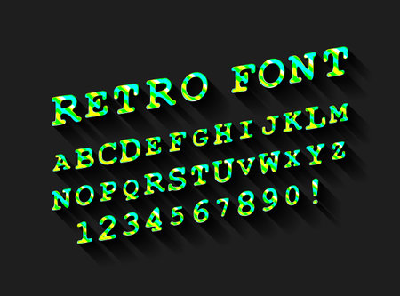 Retro style alphabet. vector illustrationのイラスト素材