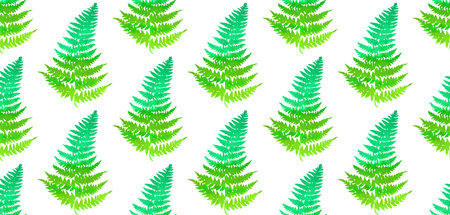 Seamless pattern of watercolor ferns. vector illustrationのイラスト素材