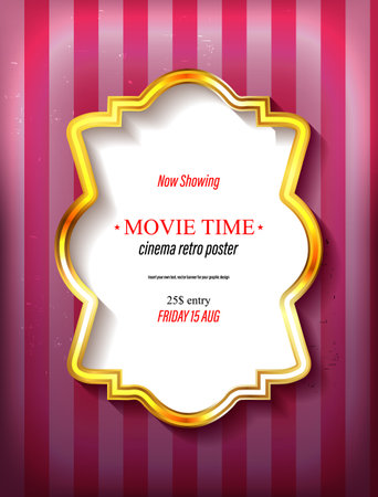 Ornamental frame on stripy wallpaper, similar available in my portfolio. vector illustrationのイラスト素材