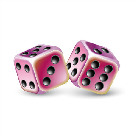 Two dices over white background. vector illustrationのイラスト素材