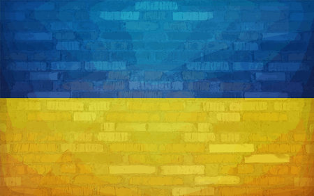 Vintage flag of Ukraine. vector illustrationのイラスト素材