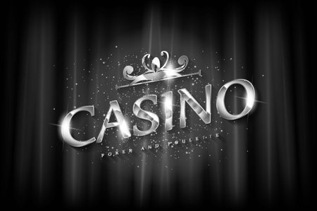 A gaming banner for an online casino in black and white. vector illustration.のイラスト素材
