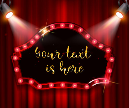 retro light sign. vintage style banner. vector illustration.のイラスト素材