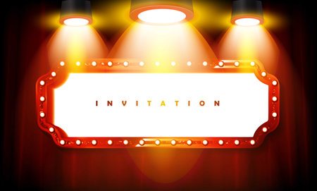 retro light sign. vintage style banner. vector illustration.のイラスト素材