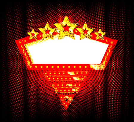 retro light sign. vintage style banner. vector illustration.のイラスト素材