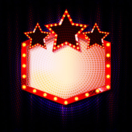 retro light sign. vintage style banner. vector illustration.のイラスト素材