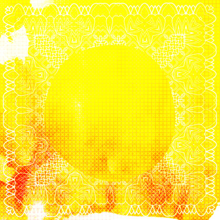 Abstract watercolor digital art painting and mandala graphic design on white color background for ancient geometric concept. vector illustrationのイラスト素材