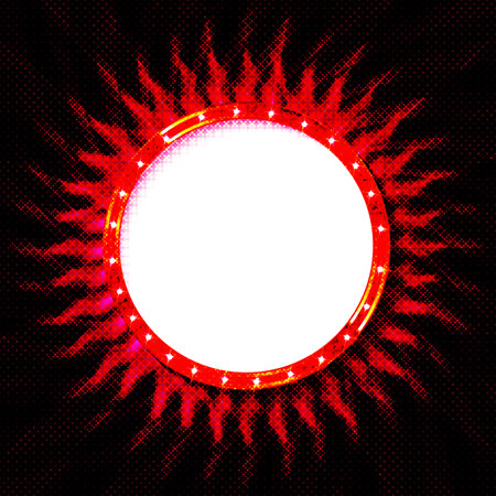 Makeup mirror isolated with gold lights. Vector square and round frames illustrationのイラスト素材