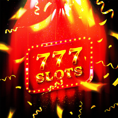 illustration of the banner of an online poker casino with a realistic table with a red surface of...