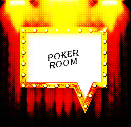 Poker table with the cards and chips on a dark background. Vector illustrationのイラスト素材