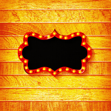 Shining round retro banner. 3D illustration. Vector illustrationのイラスト素材