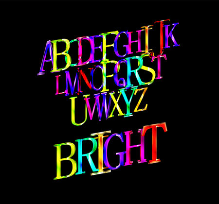 Kids style colorful grunge capital letters, distressed alphabet. Punk and grunge style alphabet. Stencil graffiti fonts. Bold brush drawn vector typography. Childish capital letters.のイラスト素材