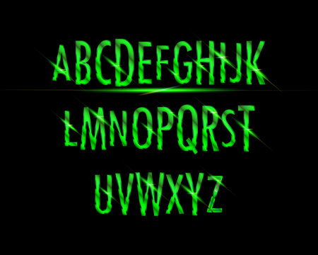 Blood font. Halloween bloody letters illustration. Vector alphabet with numbers and glyphs.のイラスト素材