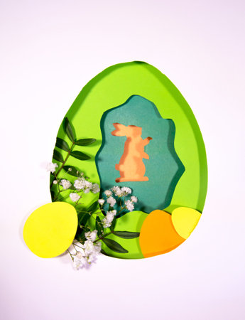 Design for the holiday Happy Easter. Paper art