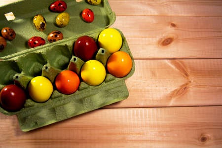 Preparing Easter eggsの写真素材