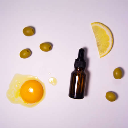 Cosmetic product. Natural ingredients for the preparation of the hair maskの写真素材