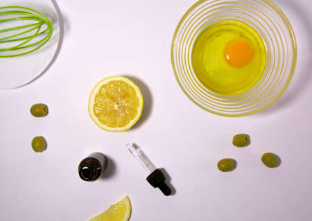 Cosmetic product. Natural ingredients for the preparation of the hair maskの写真素材