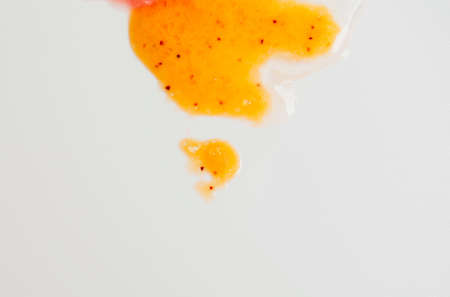 Makeup scrub smear on white background. Beauty productの写真素材