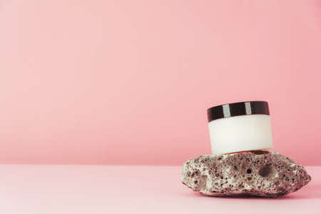 Cosmetic product for face, organic skin care cream. Health and beauty