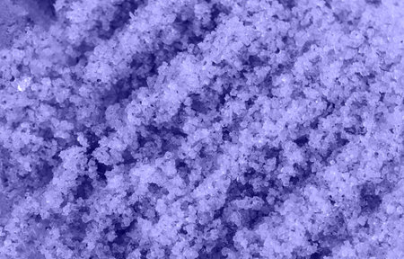 The texture of the beauty product. Natural scrub with salt for skin care. Color of the Year 2022