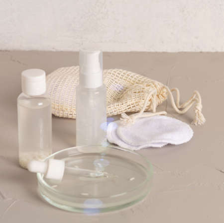 Rice water skin care products, natural beauty treatmentの写真素材