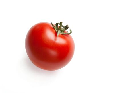 Red tomato on white backgroundの写真素材