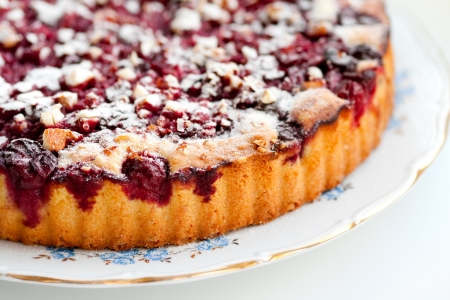 Homemade cherry pie on the plate