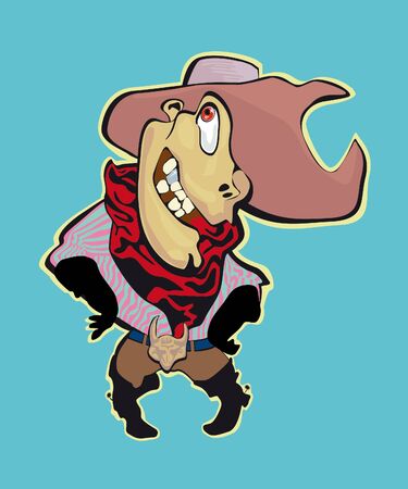 cowboy funnyのイラスト素材